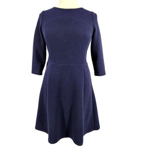 Boden Navy Blue Textured Dress